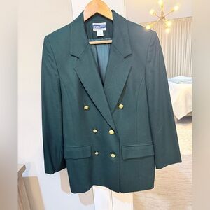 Pendleton Forest Green Double Breasted Wool Blazer Size 10